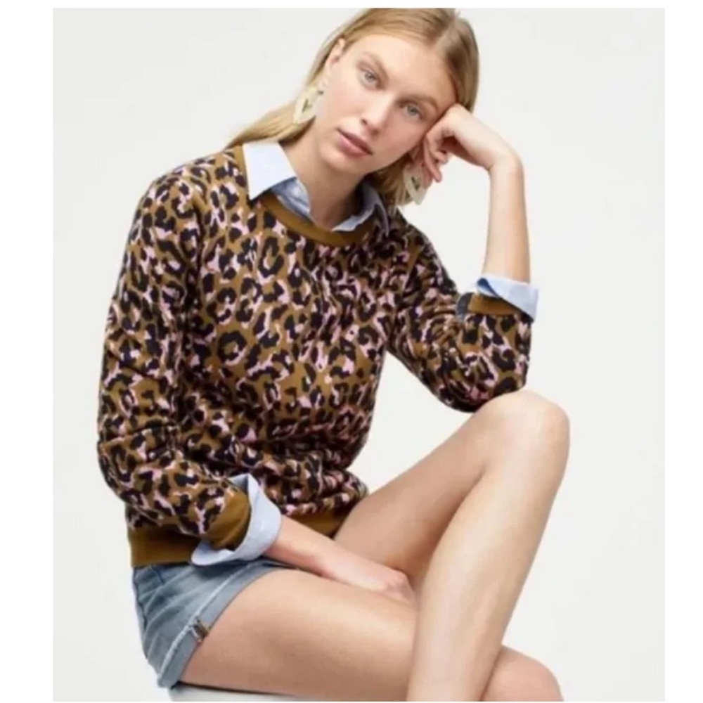 J.Crew mod leopard print sweater EUC